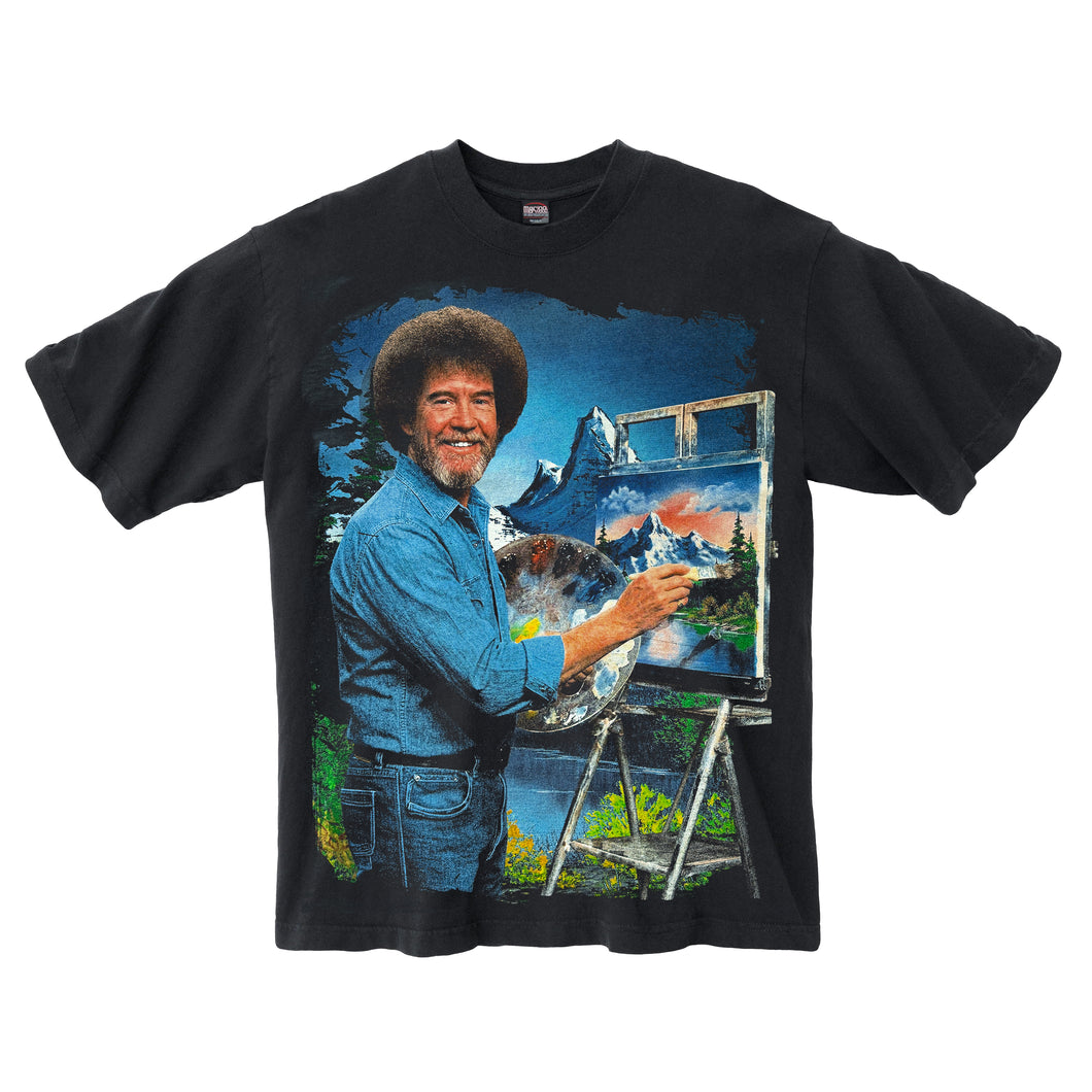 BOB ROSS WASHED BLACK T-SHIRT