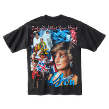 PRINCESS DIANA WASHED BLACK T-SHIRT