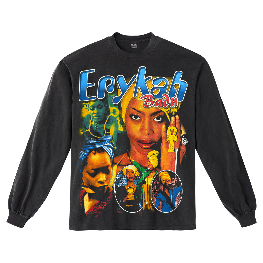 ERYKAH BADU WASHED BLACK LONGSLEEVE