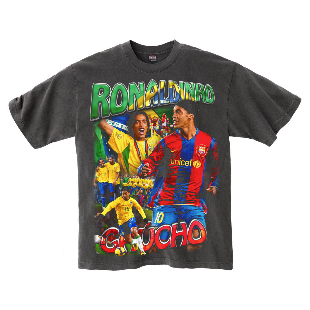 RONALDINHO VINTAGE GREY T-SHIRT