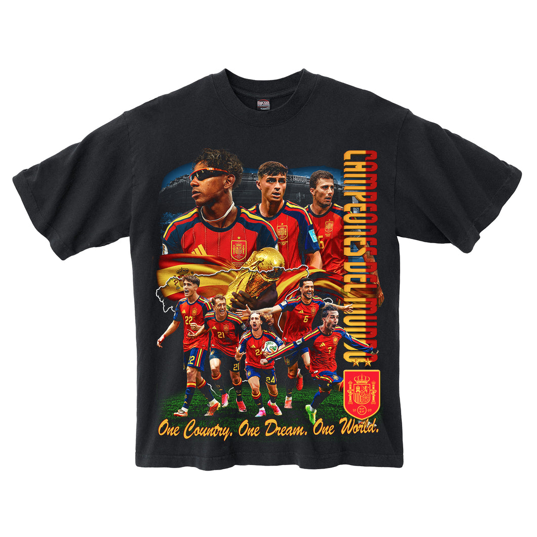 ESPAÑA WORLD CHAMPIONS WASHED BLACK T-SHIRT