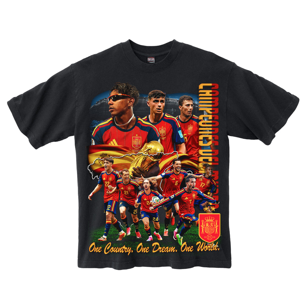 ESPAÑA WORLD CHAMPIONS WASHED BLACK T-SHIRT
