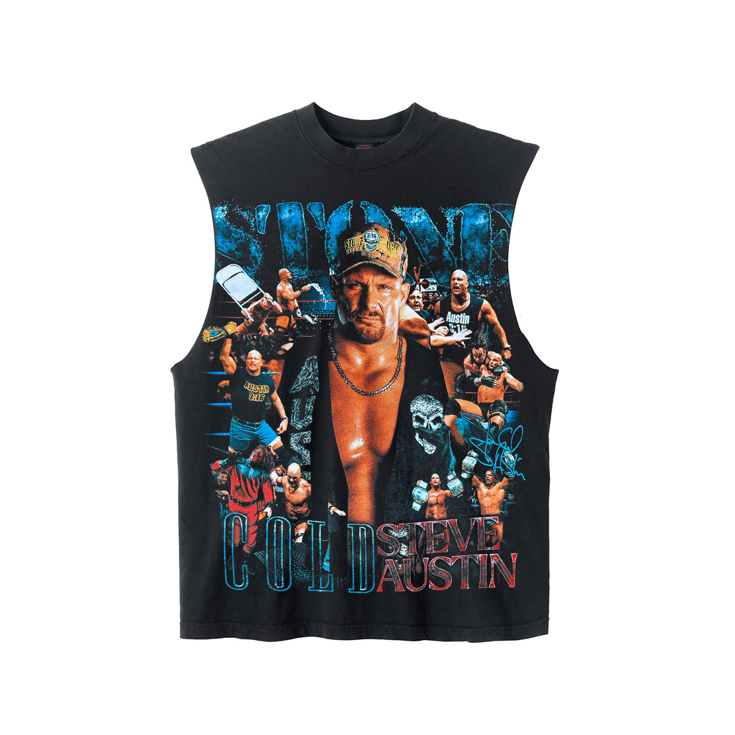 STONE COLD BLACK SLEEVELESS
